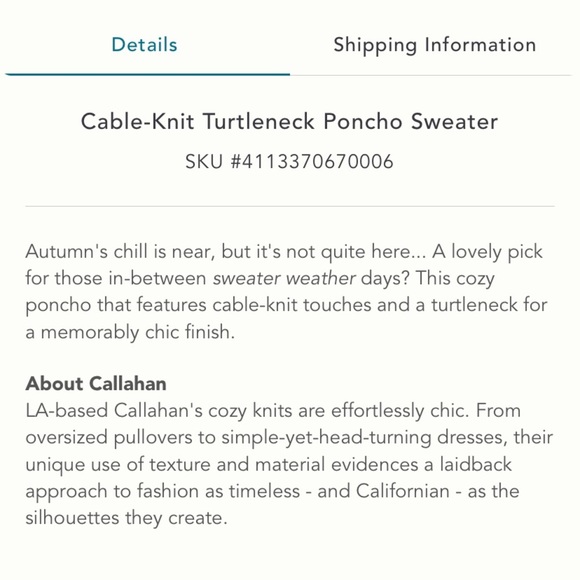 ANTHROPOLOGIE NWT Callahan Cable-Knit Turtleneck Poncho Sweater Size M. - Picture 3 of 9